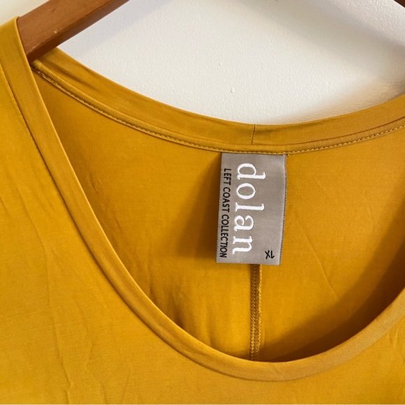 Anthropologie DOLAN Left Coast Loren Mustard Yellow Tunic Shift Pocket Dress XL - Picture 3 of 9